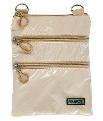 3 Zip Travel Bag in Metallic Stone finish